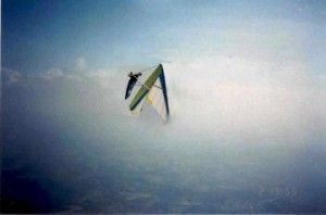 Pete flying his Falcon over Pennsylvania at 8,000 msl.  Photo taken by Mitch Shipley from his single-surface Aeros Target. Edited by Larry Huffman.