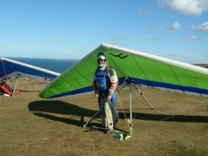 Pete just prior to launching on one of his XC flights. - Photo: Graham Phipps