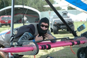 Jonny boy on the winning pink cart