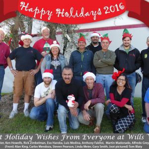 Wills Wing 2016: (Back) Mike Meier, Ken Howells, Rick Zimbelman, Eva Hanska, Luis Medina, Anthony Faletoi,  Martin Madonado, Alfredo Grey, Moises Cortes (Front) Alan King, Carlos Mendoza, Steven Pearson, Linda Meier, Gary Smith, (not pictured) Tom Blaty 