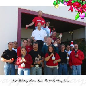 The Wills Wing Crew, 2007:
Top: Rob Kells.
2nd Row , l-r: Steven Pearson, Linda Meier, Paul Diehl.
Standing , Rear, l-r: Anthony Faletoi, Tom Blaty, Rick Zimbelman, Mike Meier, Peter Swanson, Moises Cortes, Mitch McAleer.
Standing, Front row, l-r: Martin Maldonado, Narcisa Hartsch, Carlos Mendosa, Eva Hanska, Gary Smith, Bill Blaty.
(Not pictured: Chris Wills, Ken Howells)
