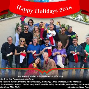 Wills Wing 2018: (4th Row) Alfredo Grey, Lisa Pearson, Moises Cortes (3rd Row) Alaina Holston, Tullio Gervasoni, Kelsey Pearson, Alan King, Carlos Mendoza, Eddie Mendoza  (2nd Row) Martin Maldonado, Corina Carnino, Gary Smith, David Aldrich, Eva Hanska, Luis Medina, Ken Howells(Front Row) Linda Meier, Mike Meier